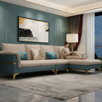 Design Ecksofa L-Form Modern Sofas Liederbett Canapé Wohnlandschaft Modern Sofa