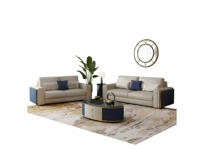 Sofagarnitur 3+2+1 Design Modern Sofas Ledersofa Couch Wunnlandschaft Sofa Sëtz