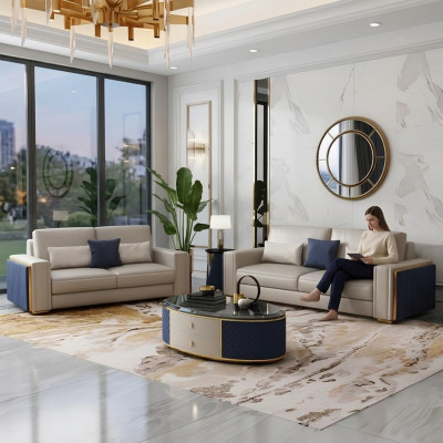 Modern Sofaen – Ledersofa – Canapé – Wunnlandschaft – Sofa – Sëtzgruppe – Sofa Garnitur 3+2 Design
