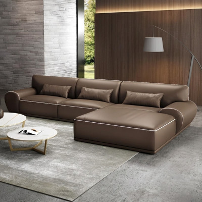 Design Eck Ecksofa L-Form Modern Sofas Ledersofa Wunnlandschaft Sëtz Sofa