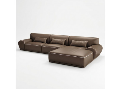 Design Eck Ecksofa L-Form Modern Sofas Ledersofa Wunnlandschaft Sëtz Sofa