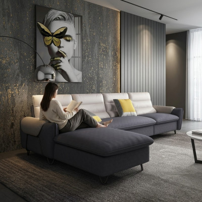 Wunnlandschaft Couch Polster Textil Stoff Lieder Sëtzgarnitur L-Form Eck Ecksofa