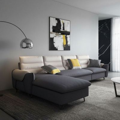 Wunnlandschaft Couch Polster Textil Stoff Lieder Sëtzgarnitur L-Form Eck Ecksofa