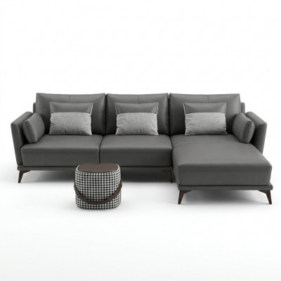 Ecksofa an L-Form Wunnlandschaft Sofa Canapé Polster Garnitur Stoff Lieder Sofas