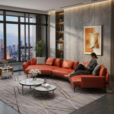 Edelt Ecksofa an U-Form Wunnlandschaft Canapé Couch Polster Eck Garnitur Ledercanapé