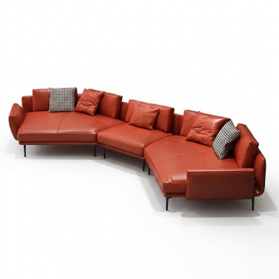 Edelt Ecksofa an U-Form Wunnlandschaft Canapé Couch Polster Eck Garnitur Ledercanapé