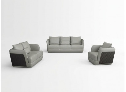Sitzgrupp 3+2 Sëtzer Wunnlandschaft Sofa Couch Polstergarnitur Ledersofa Nei