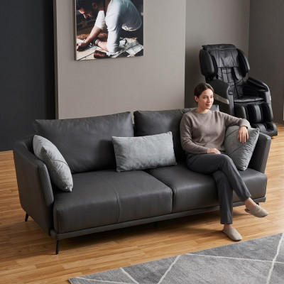 Dreisëtzer Design Sofa Canapé Polstersofa Ledersofa Modern Relax Club 3 Sëtzer