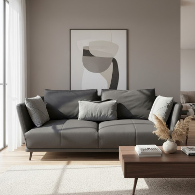 Dreisëtzer Design Sofa Canapé Polstersofa Ledersofa Modern Relax Club 3 Sëtzer