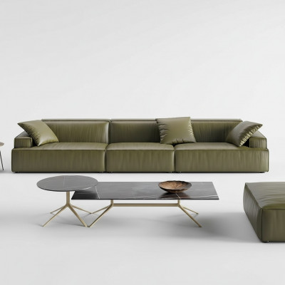 Lädersofa 6 Sëtzer XXL Couch Grousst Sofa Lümmel Couchen Sofas Couchen Garnituren