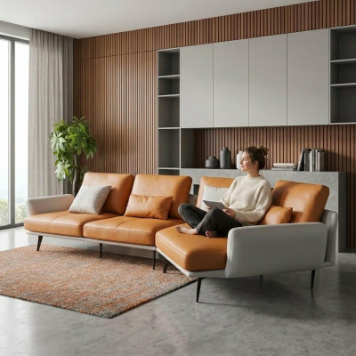 Eckcouch L-Form Wunnlandschaft Sofa Canapé Polster Eck Garnitur Ledercouch Grupp.