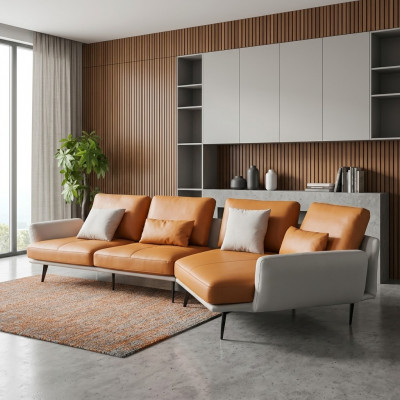 Eckcouch L-Form Wunnlandschaft Sofa Canapé Polster Eck Garnitur Ledercouch Grupp.