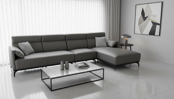 Ecksofa L-Form Wunnlandschaft Canapé Couch Polster Eck Garnitur Gielt Ledercanapé.