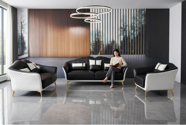 Design Dräisëtzer Miwwelen 3 Sëtzer Sofa Couch Polster Club Couchen Sofas Lounge