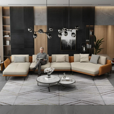 Eckcouch U-Form Wunnlandschaft Sofa Canapé Polster Eck Garnitur Stoff Sofae Lieder