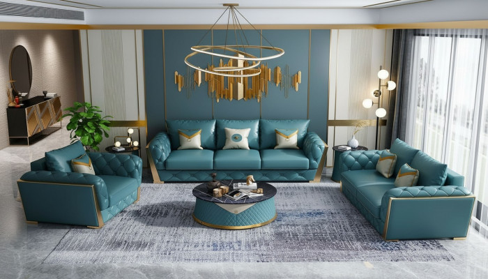 Sofagarnitur 3+2+1 Sëtz Wohnlandschaft Canapé Sofa Polster Garnitur Sofas Lieder
