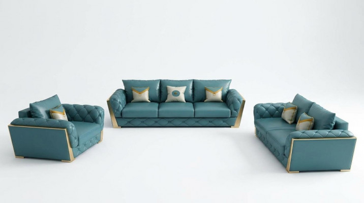 Sofagarnitur 3+2+1 Sëtz Wohnlandschaft Canapé Sofa Polster Garnitur Sofas Lieder