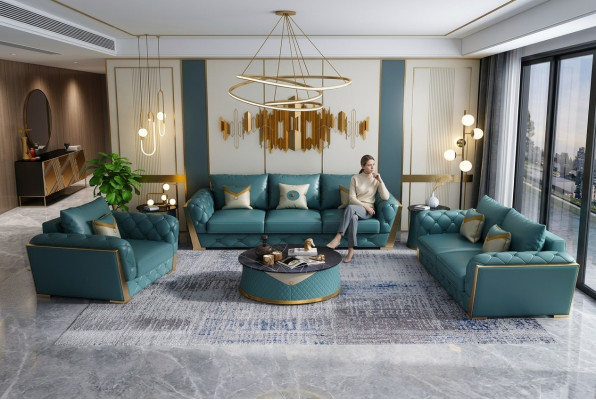 Canapé-Set 3+2 Sëtz Wunnlandschaft Canapé Sofa Polster Set Sofas Lieder