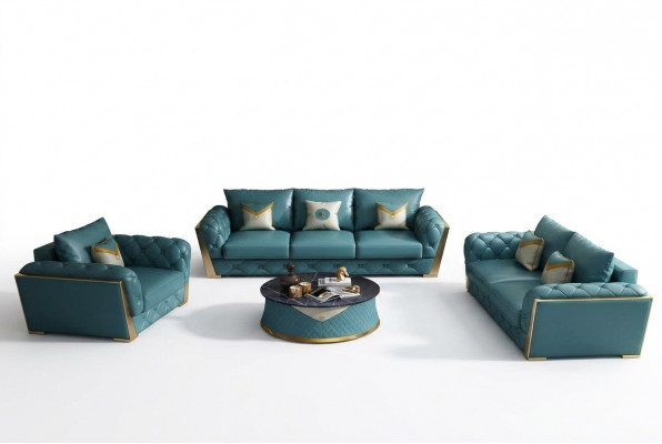 Canapé-Set 3+2 Sëtz Wunnlandschaft Canapé Sofa Polster Set Sofas Lieder