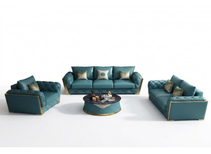 Canapé-Set 3+2 Sëtz Wunnlandschaft Canapé Sofa Polster Set Sofas Lieder