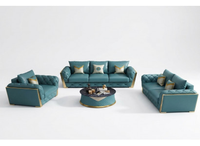 Dräisëtzer Design Sofa 3-Sëtzer Couch Polster Garnitur Sofas