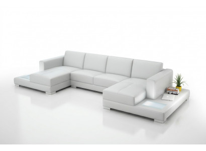 Eck Ecksofa U-Form Wunnoze Landschaft Sofa Canapé Polstergarnitur Stoff Sofas Lieder