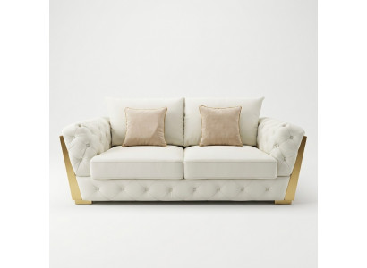 Design Zweisitzer Lounge Miwwelen 2 Sëtzer Sofa Couch Polster Club Sofae Couchen