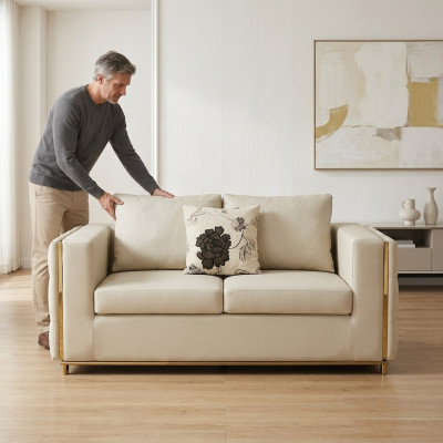 Zweesëtzer Design Sofa 2 Sëtz Cauch Polster Garnitur Sofen Couchen