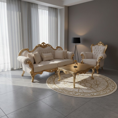 Canapé-Set 3+3+1+1 Setzer Klassesch Relax Fauteuil Chesterfield Barock Stil 4 Stéck.