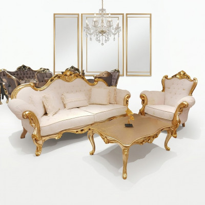 Canapé-Set 3+3+1+1 Setzer Klassesch Relax Fauteuil Chesterfield Barock Stil 4 Stéck.