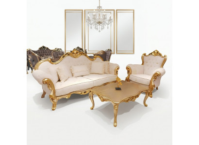 Canapé-Set 3+3+1+1 Setzer Klassesch Relax Fauteuil Chesterfield Barock Stil 4 Stéck.