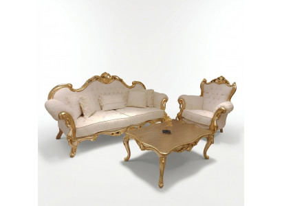 Sofa 3+3 Sëtzer Chesterfield Luxus Sofa 2tlg. Sofagarnitur Klassesch Miwwel Neit