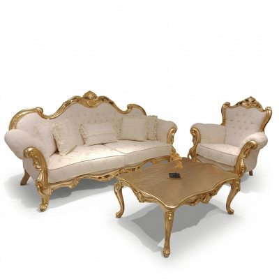 Chesterfield 3 Sëtz Designer Canapé Canapé Polster Canapéen Stoff Nei