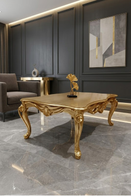 Couchtisch Dëscher Chesterfield Dësch Design Luxus Miwwelen Gold Holz Wunnzëmmer Nei
