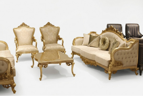 Sofagarnitur 3311 Sëtzer Couchtisch Klassesch Textil Komplett Couch Gepolstert Nei