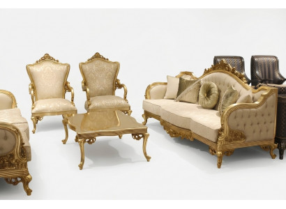 Sofagarnitur 3311 Sëtzer Couchtisch Klassesch Textil Komplett Couch Gepolstert Nei
