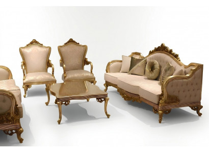 Designer Canapé-Suite 3+3+1 Sëtzer Couch Polster Sëtz-Garnitur Klassesch Set Nei