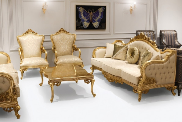 Designersofa-Garnitur 3+1 Sëtzer Couchgarnitur Textil Komplette Wunnzëmmer-Set Nei