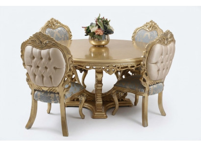 Luxus Iessdësch Ronn Design Dësch klassesch Iesszëmmer Dëscher Miwwelen Gold Nei