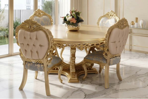 Designer Komplett 4x Stull Set Iesszëmmer Designer Holz Stull Garnitur Set Nei