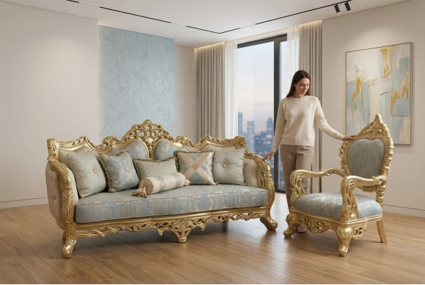 Sofagarnitur 3+1 Sëtzer Sëtzgrupp Chesterfield Relax Sëtz Miwwelen