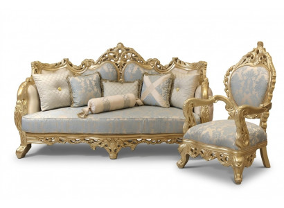 Chesterfield Sofa 3 Sëtzer Polstersofa Klassesch Textil Holz Nei