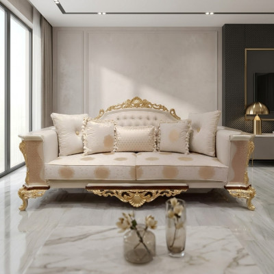 Dreisëtzer Design Sofa 3 Sëtzer Couchen Textil Chesterfield Sofa 3er Stoff Nei
