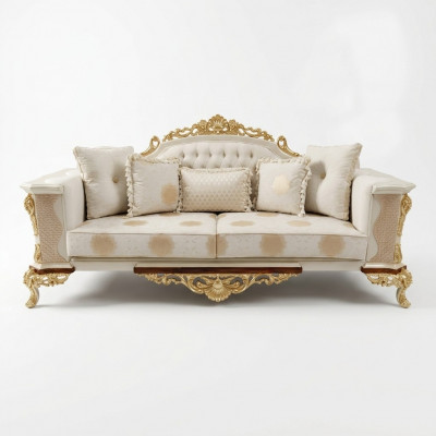 Dreisëtzer Design Sofa 3 Sëtzer Couchen Textil Chesterfield Sofa 3er Stoff Nei