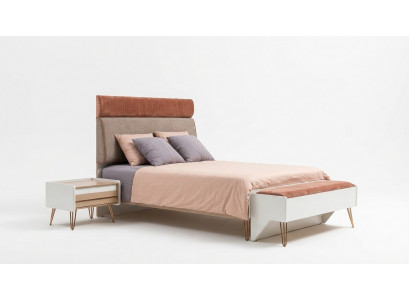Kannerzëmmer Set Bett + Nuetsdësch + Bänk Modern Set Bett 3tlg. Bänk Komplett