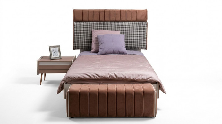 Kannerzëmmer Set, Jugendzëmmer Bett + Nuetsdësch Modern Set Bett 2-Deeler. Nei