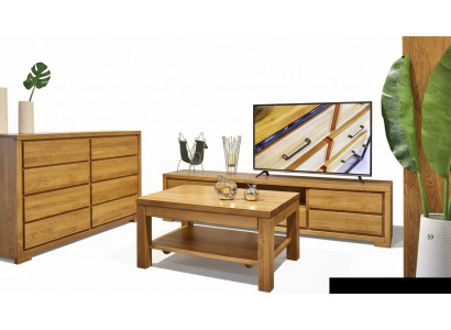 Niewent Dësch Couchtisch Echt Holz Massiv Miwwel Eech 120x80cm Nei Dëscher