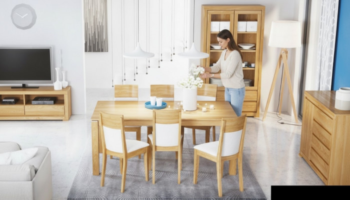 Iessdësch Holzdëscher Wunn- an Iesszëmmer Dësch Massivholz 200x90cm Iessdëscher Massiv