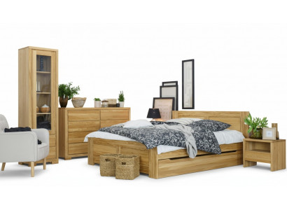 Schlofzëmmer Holzbett Echt Holz Bett Better Hotel 180x200 cm Stil Massiv Miwwelen
