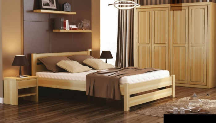 Schlofzëmmer Set Komplett 5tlg. Bett Richteg Nuetsdëscher Massiv Holz Miwwelen Nei
